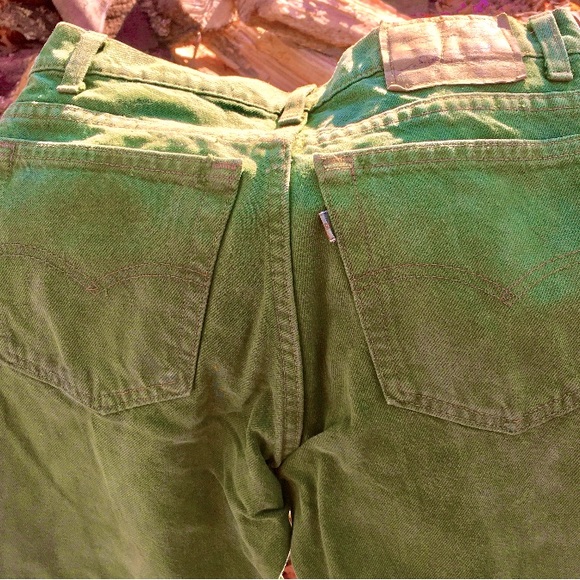 Vintage Levi 521 jeans in “forest green” 80s, early 90s very rare - Picture 6 of 7